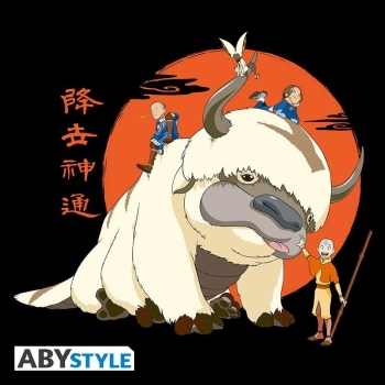 Dieses Avatar The Last Airbender T-Shirt von ABYstyle zeigt Appa mit seinen Begleitern Aang, Katara, Sokka und Momo!